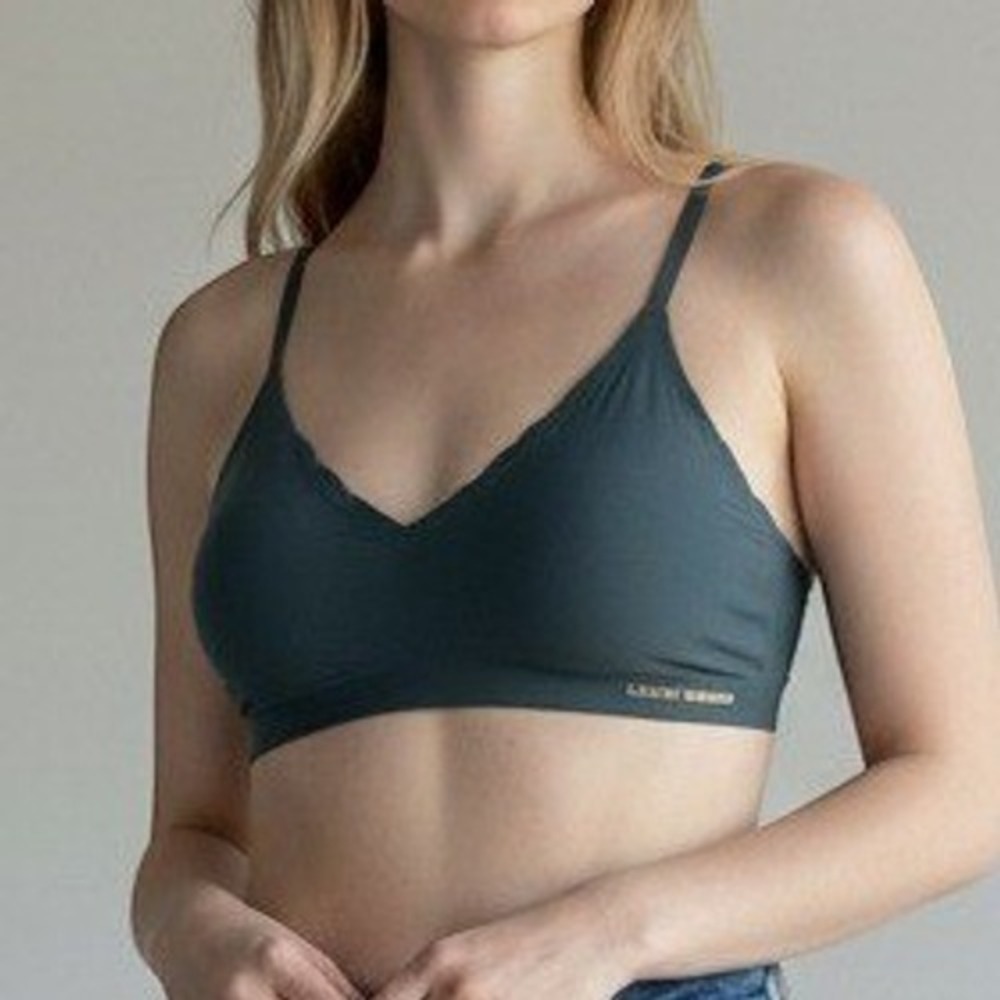 Lucky Brand Women's Teal Blue Seamless V Neck Criss Cross Strap Bralette L